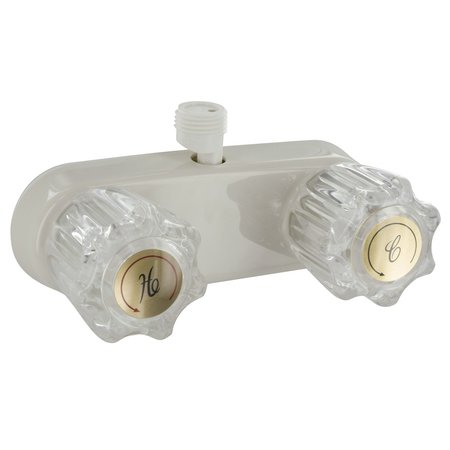 VALTERRA SHOWER VALVE W/ VAC BRKR, 4IN, 2 KNOB, 1/4 TURN, PLASTIC, WHITE PF223242